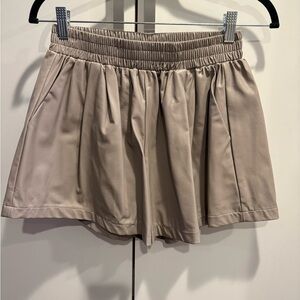 NWT Faux Leather Shorts in Taupe
